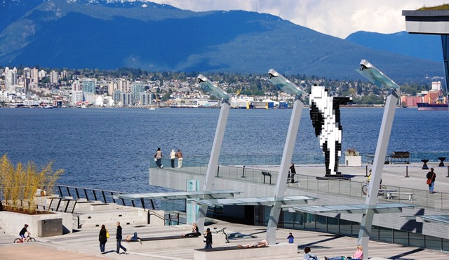Doug Coupland’s Digital Orca at Jack Poole Plaza
