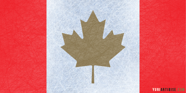 Gold Medal Canadian Flag